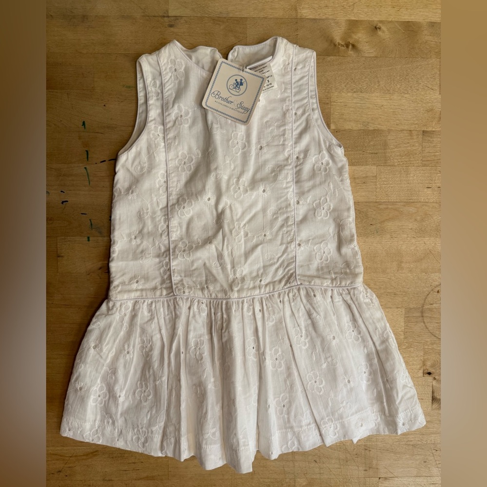 NWT Brother & Sissy white eyelet dress 3T